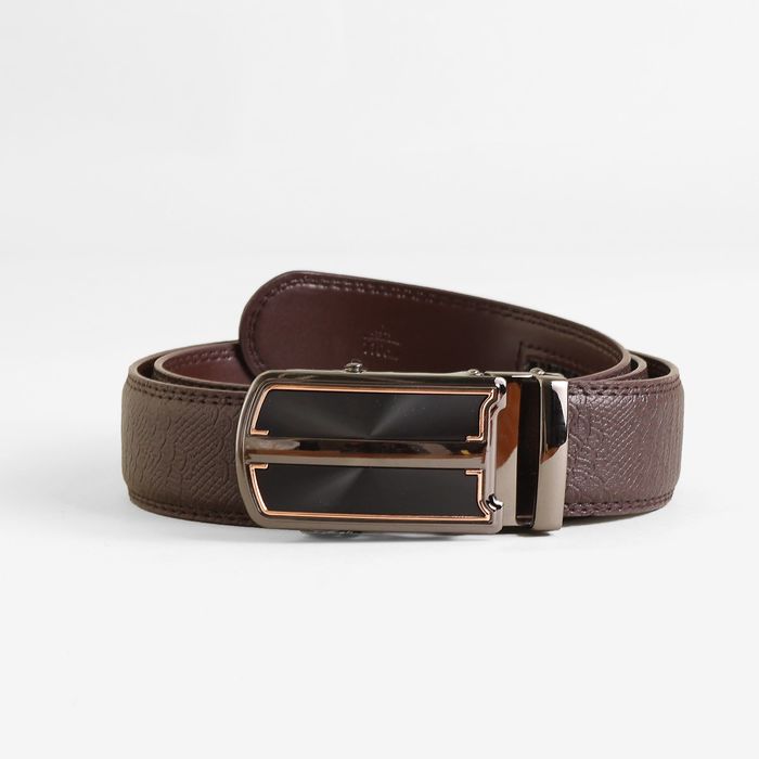 Ремень мужской, пряжка - автомат, ширина - 4 см, цвет кофе
