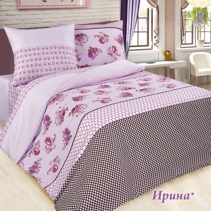 Постельное бельё евро Сударушка Ирина 205×217см, 220×240 см, 70×70 см 2 шт., бязь, 125 г/м²