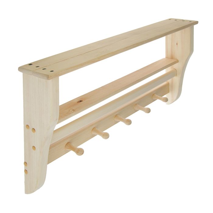 Полка-вешалка "Лотос" 5 крючков, 60х10х36см