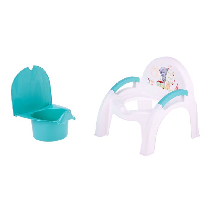 Горшок-стульчик с крышкой Me to you, с аппликацией, цвет зелёный