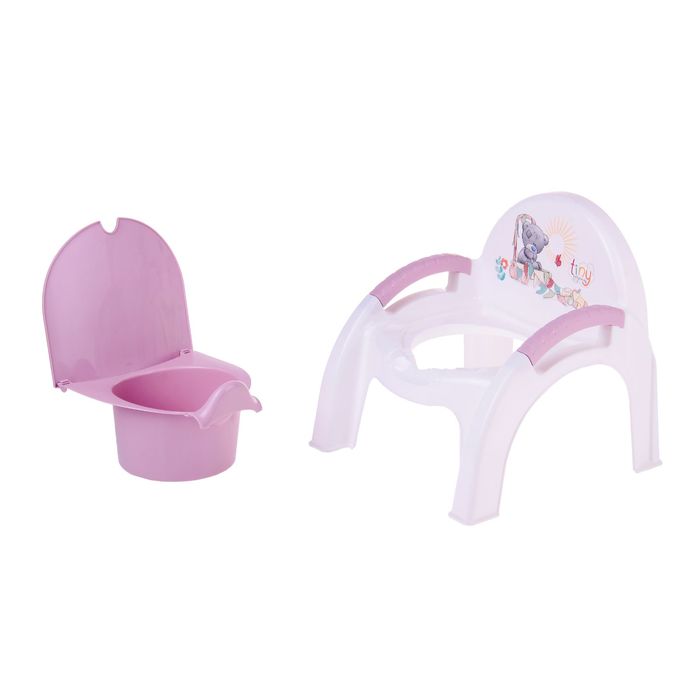 Горшок-стульчик с крышкой Me to you, с аппликацией, цвет розовый