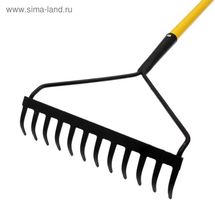  Сима-Ленд Грабли прямые, прямой зубец, 12 зубцов, металл, металлический черенок