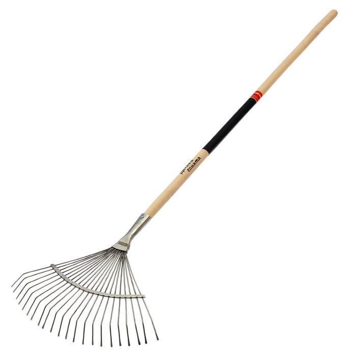 Грабли веерные, проволочные, 22 зубца, металл, деревянный черенок