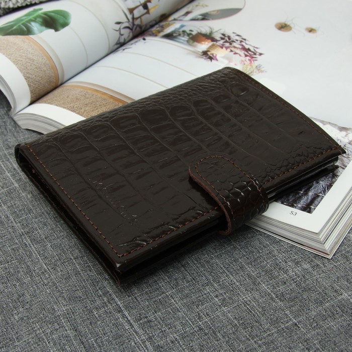 Портмоне 3в1, отделения для карт, для монет, для автодокументов+паспорт, коричневый кайман