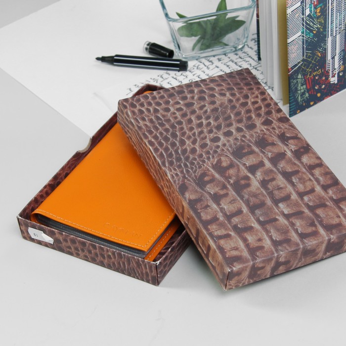 Визитница, 3 ряда, цвет оранжевый