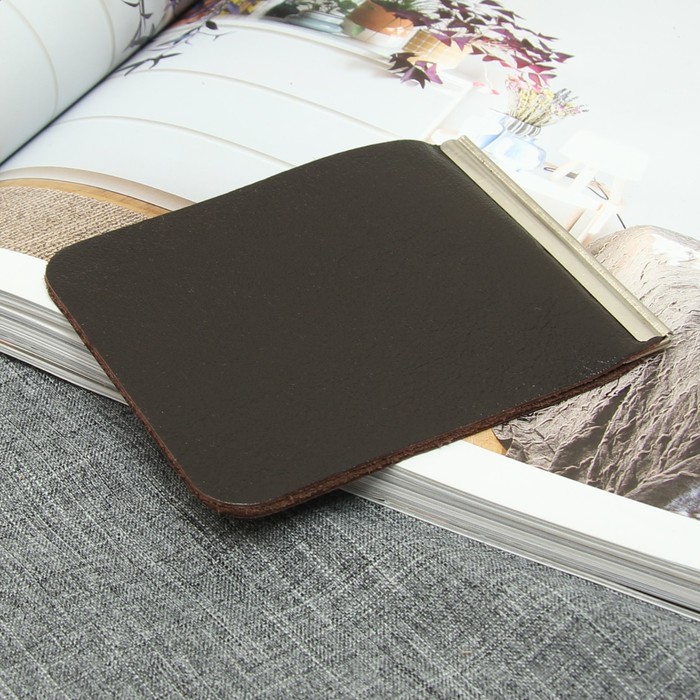 Зажим для купюр, с металлическим держателем, цвет коричневый матовый