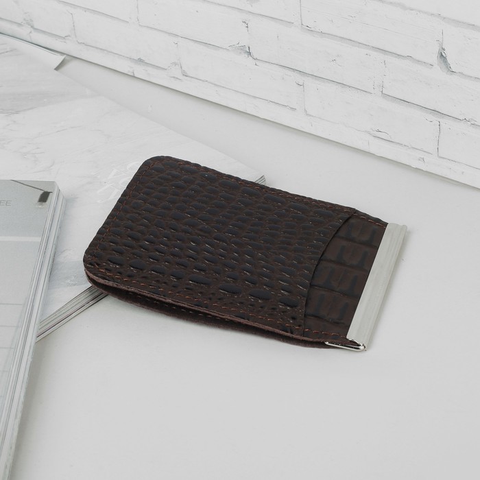 Зажим для купюр, цвет коричневый