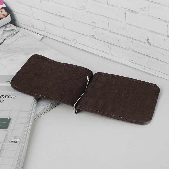 Зажим для купюр, цвет коричневый