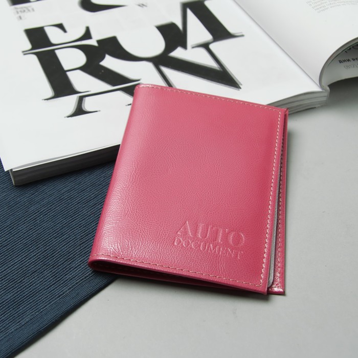 Обложка для автодокументов, 5 карманов для карт, наплак, цвет фуксия