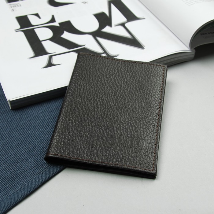 Обложка для автодокументов, 5 отд для карт, 2 отдела для sim-карт, флотер, цвет тёмно-коричневый