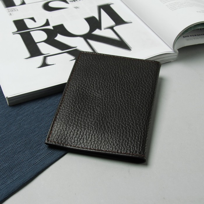 Обложка для автодокументов, 5 отд для карт, 2 отдела для sim-карт, флотер, цвет тёмно-коричневый