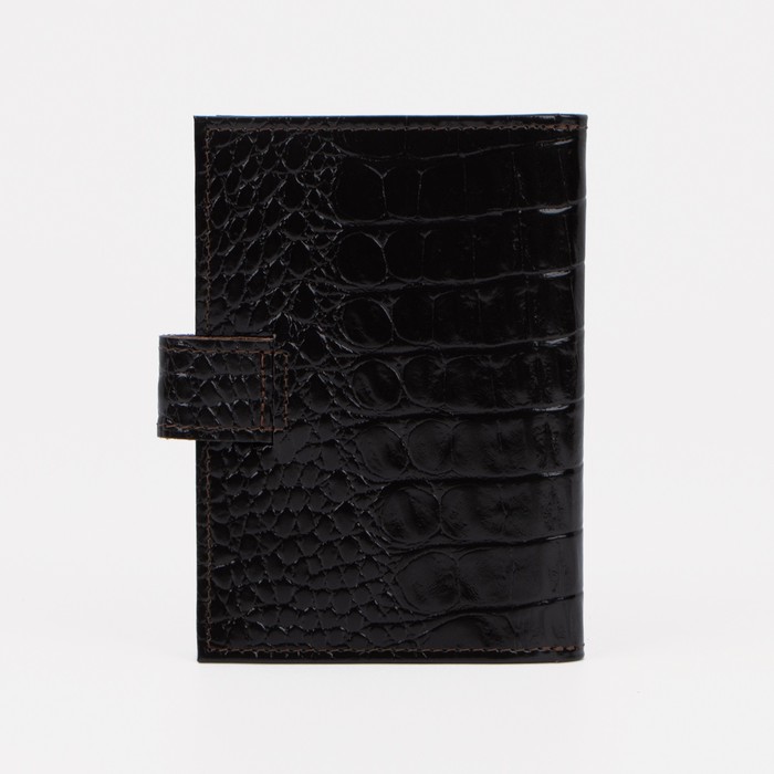 Обложка для автодокументов и паспорта, кайман, цвет коричневый