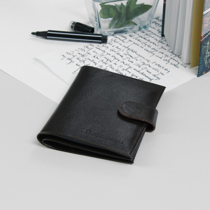 Обложка для автодокументов и паспорта, цвет коричневый матовый