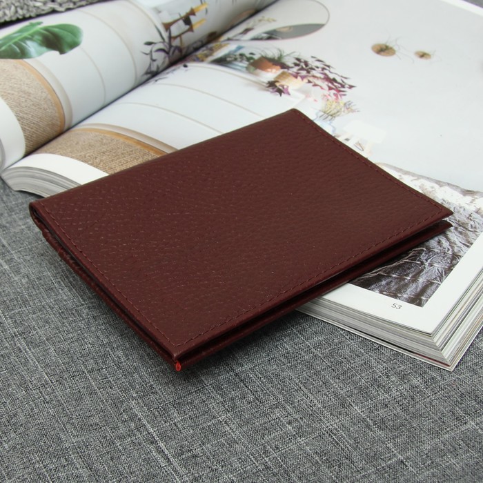 Обложка для автодокументов и паспорта, флотер, цвет бордовый