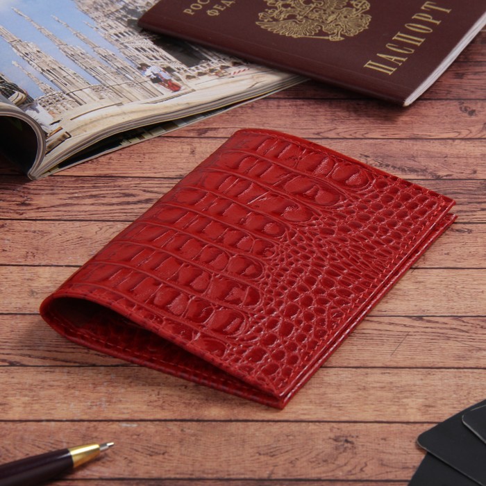 Обложка для паспорта, цвет красный