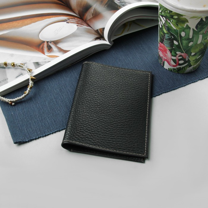 Обложка для паспорта, флотер, цвет чёрный