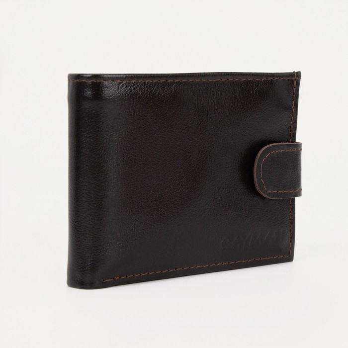 Портмоне, 2 отделение, для монет, для карт, коричневый матовый