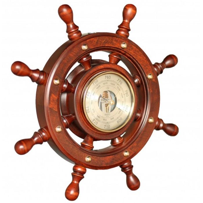 Штурвал сувенирный С6 барометр