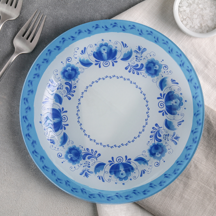 Тарелка обеденная 22 см "Гжель"