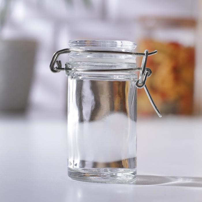 Банка для сыпучих продуктов 80 мл "Оптима", с бугельным замком