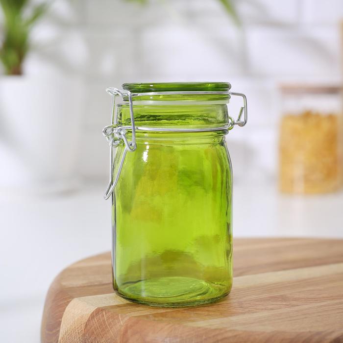 Банка для сыпучих продуктов 250 мл "Оптима", с бугельным замком, цвета МИКС