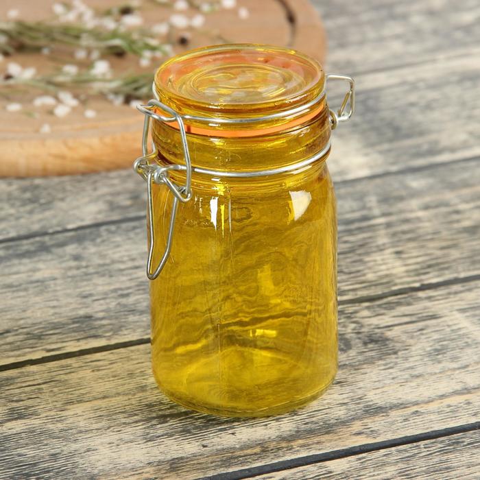 Банка для сыпучих продуктов 250 мл "Оптима", с бугельным замком, цвета МИКС