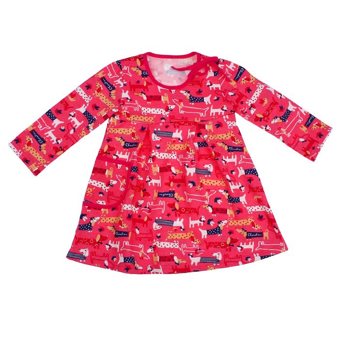 Платье для девочки, рост 80 см, цвет розовый, принт собаки 711222-8_М