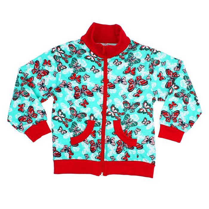 Куртка для девочки, рост 92 см, цвет светло-зелёный, принт бабочки  581212-5