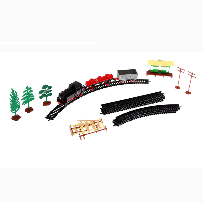 Железная дорога "Товарный поезд", со световыми эффектами, протяжённость пути 2,75 м