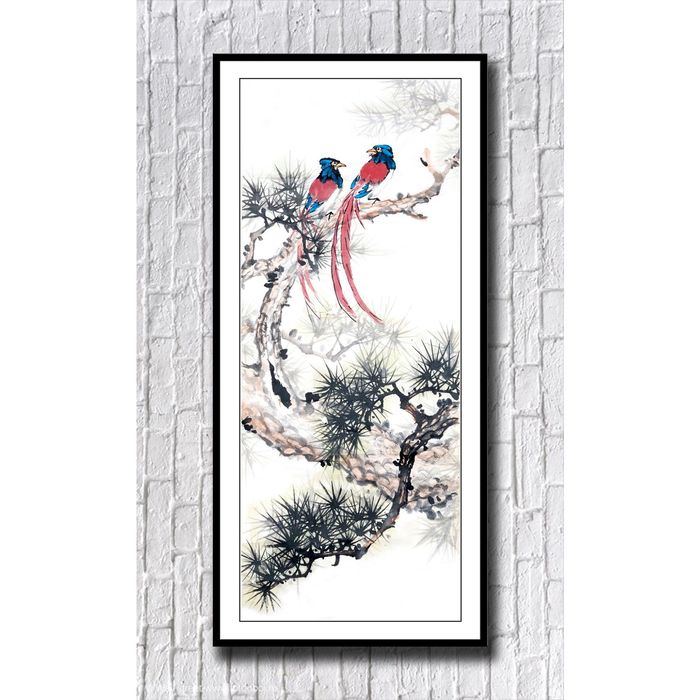 Картина-панорама "Китайские рисунки дивных птиц"