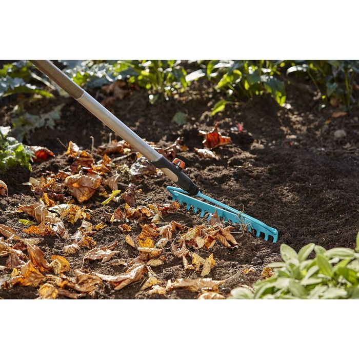 Грабли прямые, прямой зубец, 14 зубцов, металл, насадка для комбисистемы