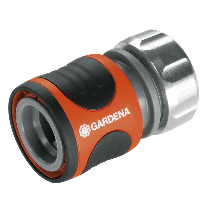 Коннектор с автостопом, 1/2" (12 мм), пластик, металл, GARDENA Premium