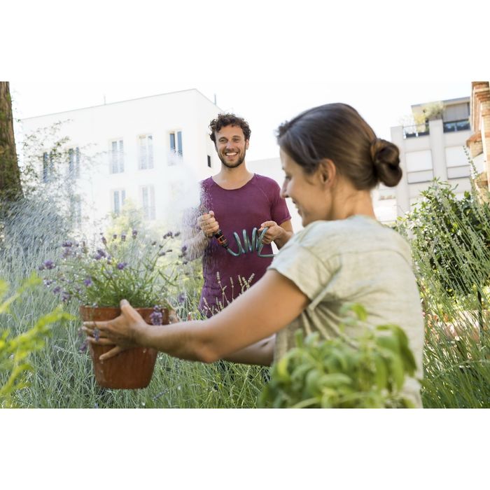 Шланг спиральный, d=1/2" (12 мм), L=10 м, комплект фитингов, наконечник для полива