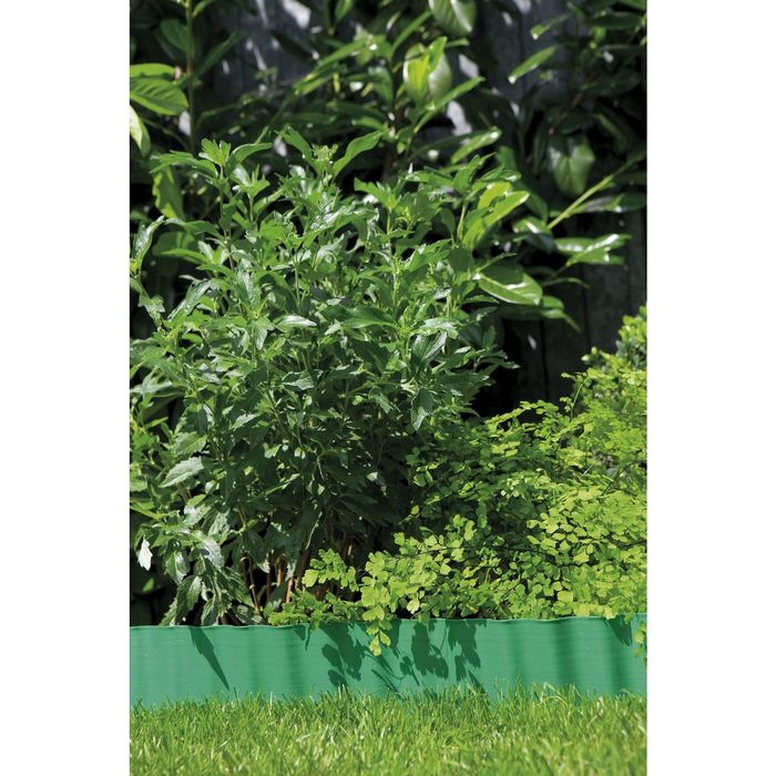 Лента бордюрная, 0,2 х 9 м, гофра, зелёная