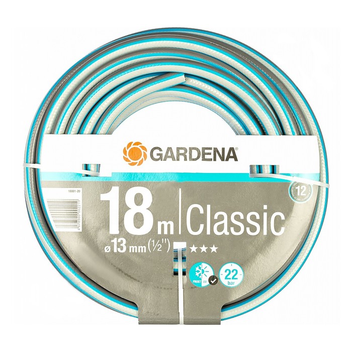 Шланг, ПВХ, d=12 мм (1/2"), L=18 м, 3-слойный, армированный, GARDENA Classic