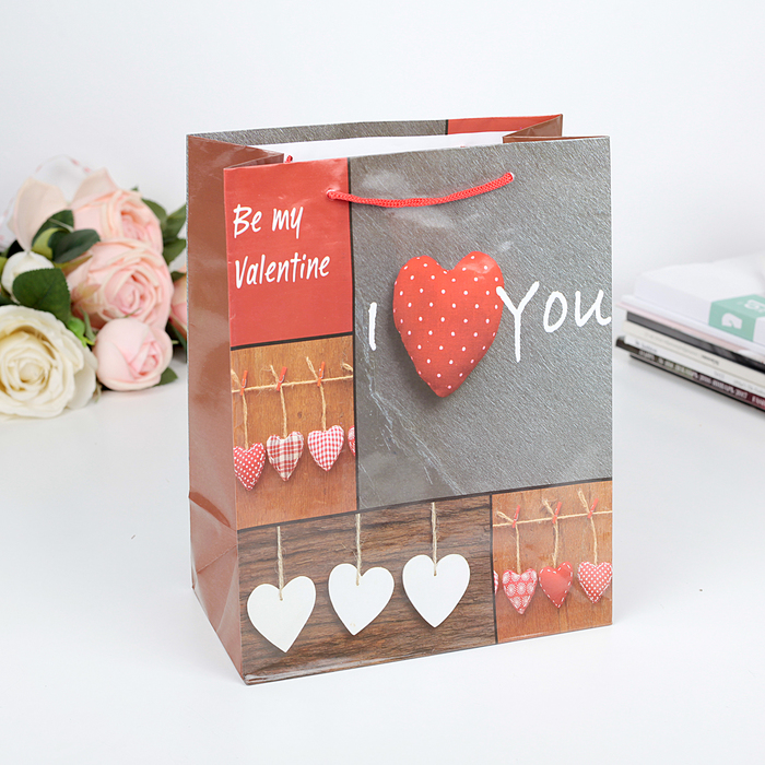 Пакет подарочный "Я тебя люблю", 18 х 10 х 23 см