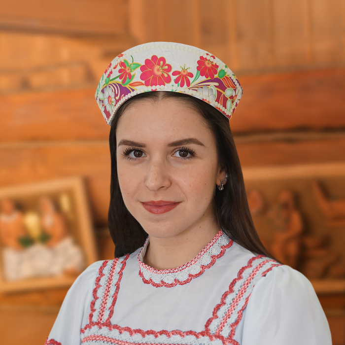 Кокошник "Цветочная поляна" на ленте