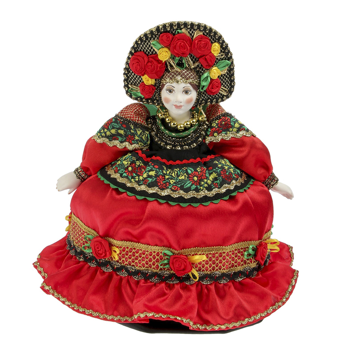 Сувенирная кукла на чайник "Параскева" высота 40 см, грелка 20х20 см