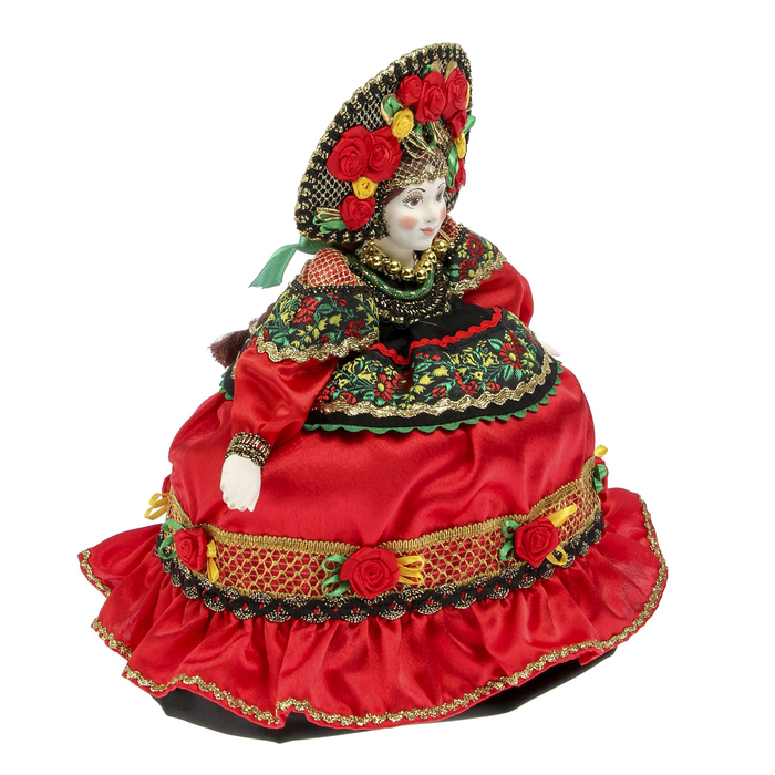 Сувенирная кукла на чайник "Параскева" высота 40 см, грелка 20х20 см