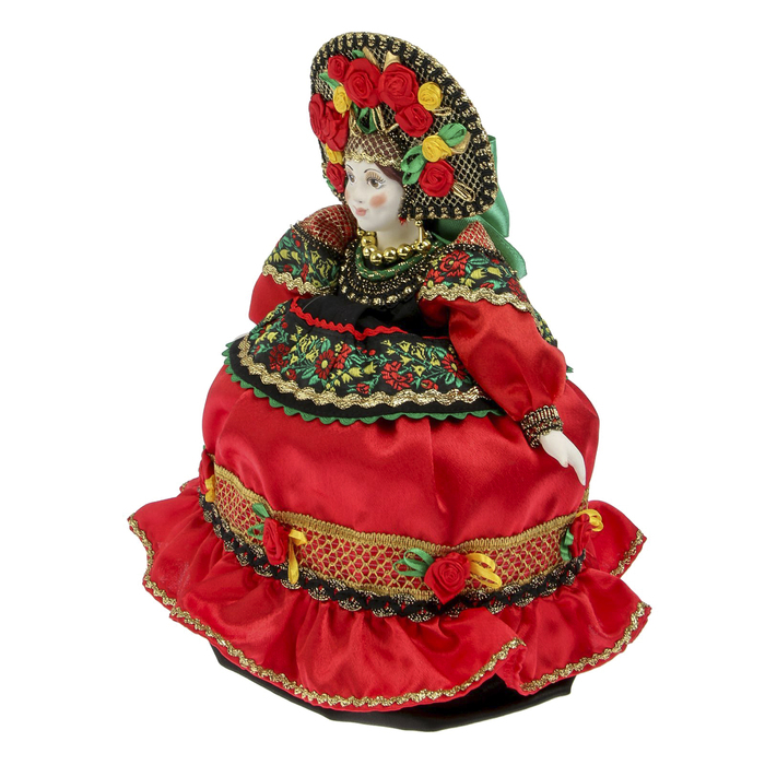 Сувенирная кукла на чайник "Параскева" высота 40 см, грелка 20х20 см