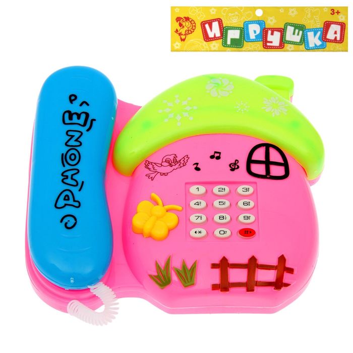 Игрушка телефон "Домик", с трубкой, звуковые эффекты, МИКС