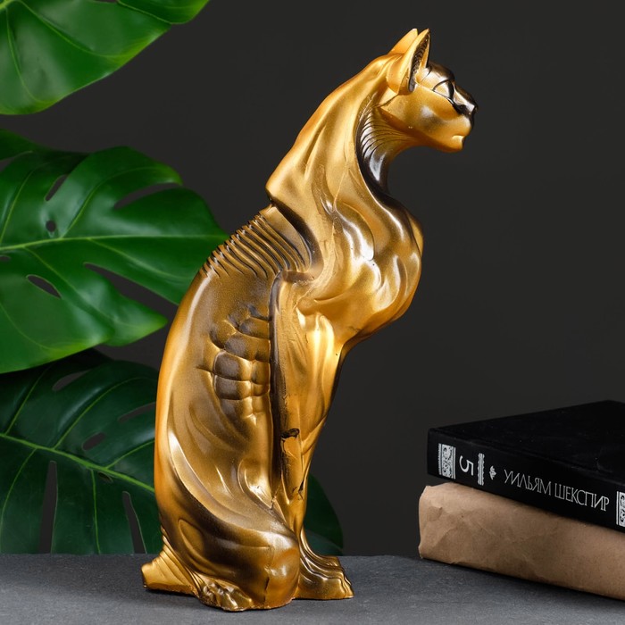 

Фигура "Кот Воин №1" золото 19х9х30см