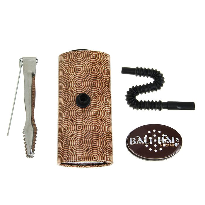 Переносной кальян Bali, 12 см, 1 трубка, в металлической коробке
