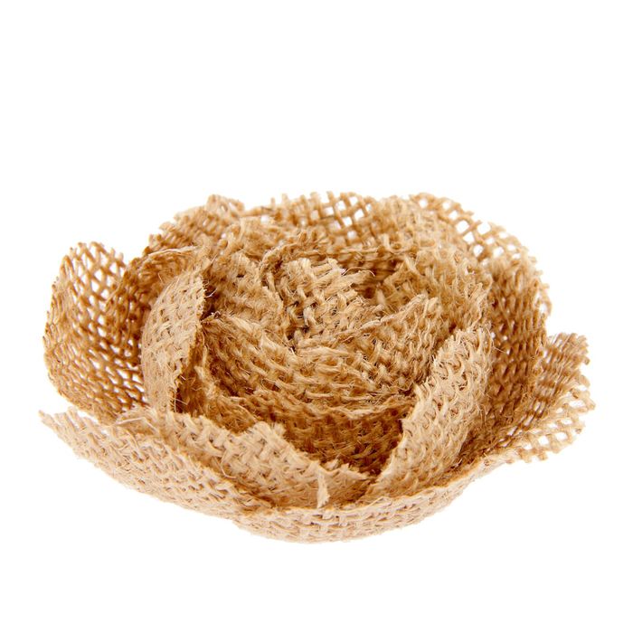 Декор для творчества лён "Цветок" 8,5х8,5х3,5 см