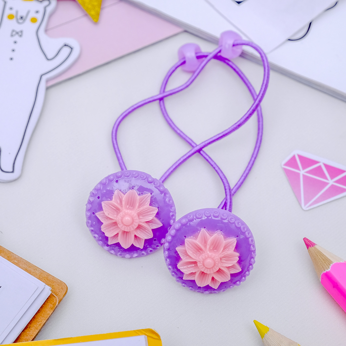 Резинка для волос "Обводка" (цена за пару) круг микс