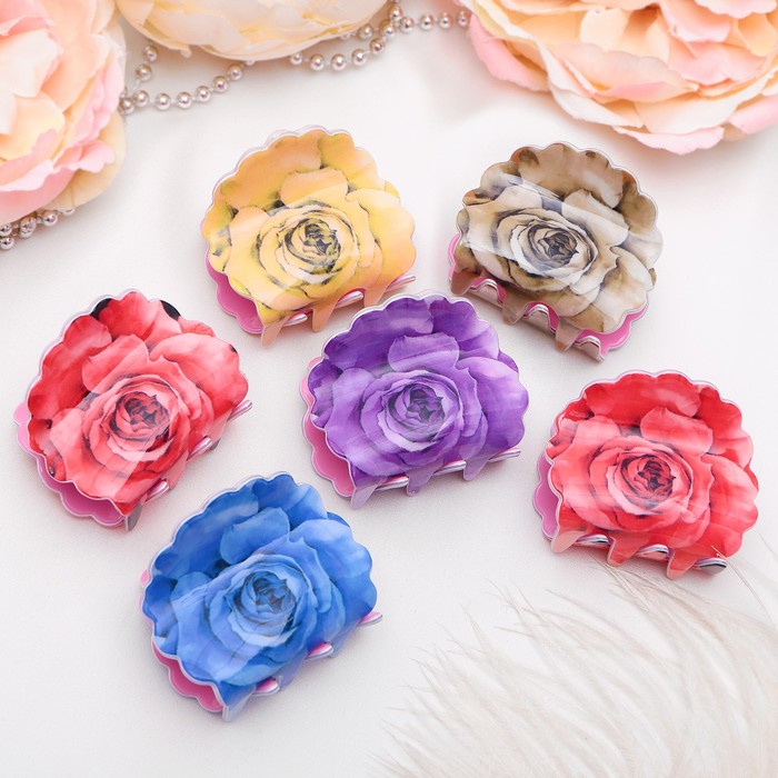 Краб для волос "Примадонна" 5 см распустившийся цветок