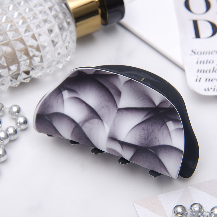 Краб для волос "Нежная ночь" 8 см туман