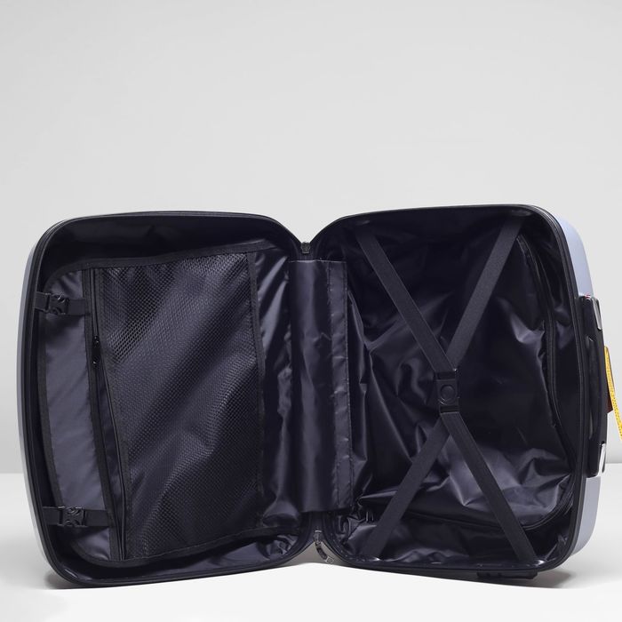 Чемодан мини, 15", 2 колеса, выдвижная ручка, цвет серый