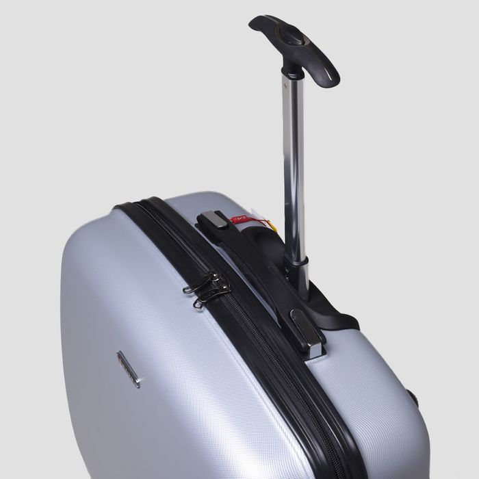 Чемодан мини, 15", 2 колеса, выдвижная ручка, цвет серый