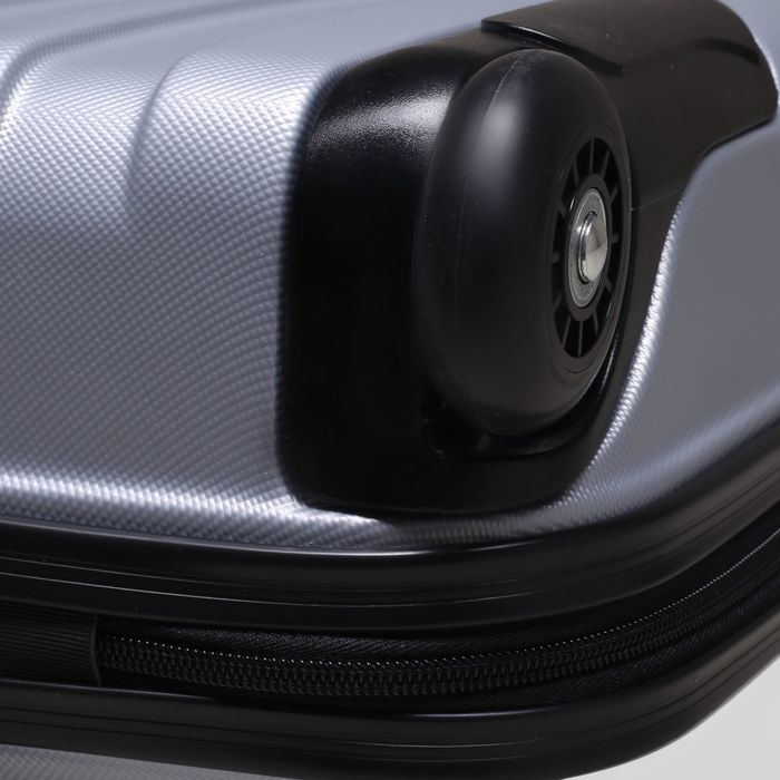 Чемодан мини, 15", 2 колеса, выдвижная ручка, цвет серый